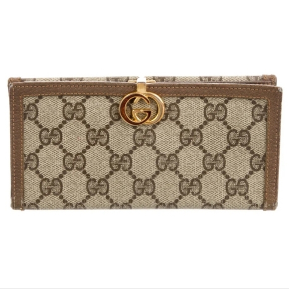 Gucci Vintage GG Continental‎ Checkbook/Wallet - Picture 1 of 9